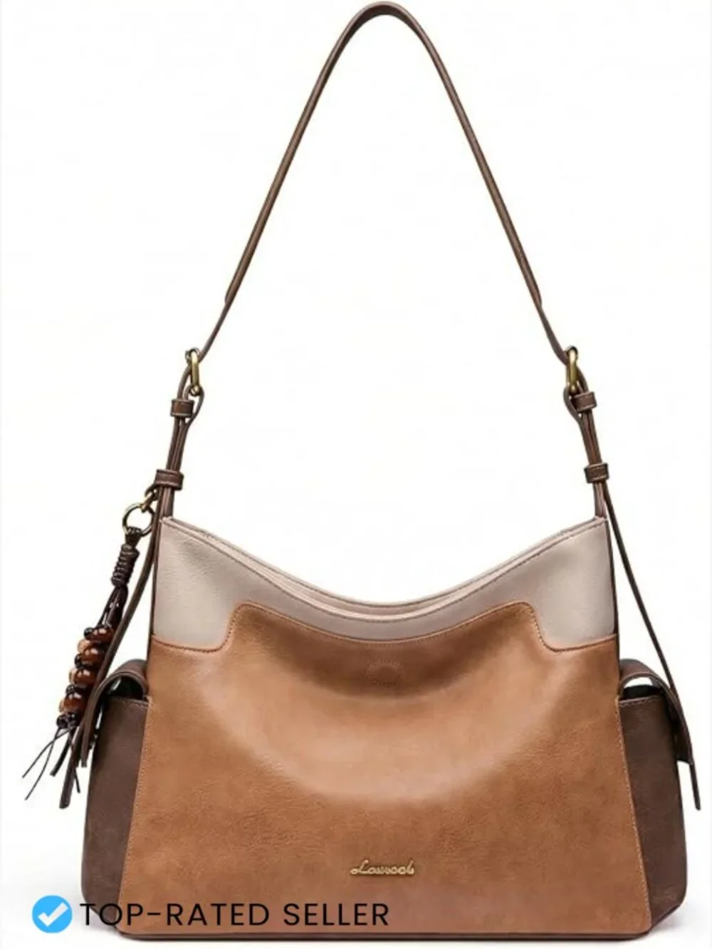 Hobo Handbag Soft Faux Leather Crossbody Shoulder Bag with Tassel Charm